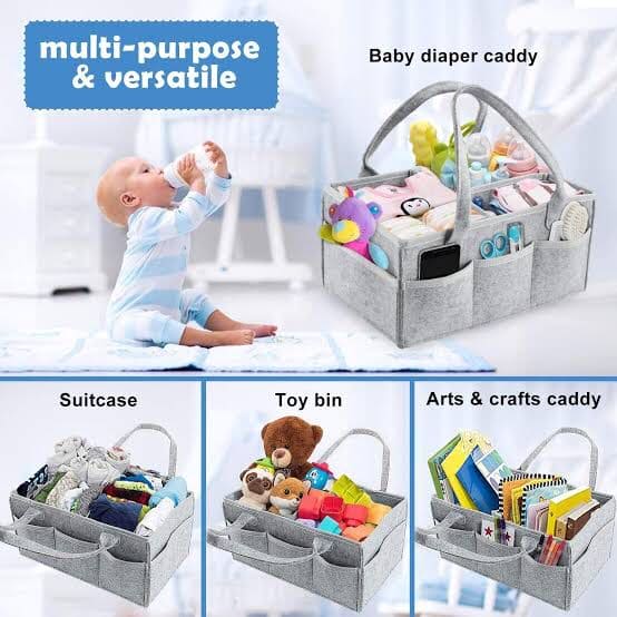 Baby Diaper Caddy Organizer, Newborn Caddy Nappy Bag, Maternity Nursery Organizer Storage Bin, Multifunctional Kids Hand Bag, Nursery Essentials Bag, Car Organizer For Diapers And Baby Wipes