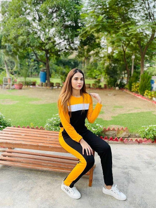 2 Pcs Strip Pattern Track Suit, Fitness Women Suit, Comfortable Jogging Track Suit For Women