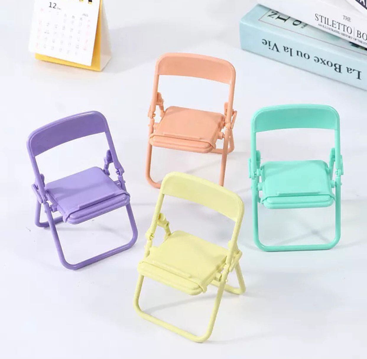 Set Of 3 Cute Chair Shaped Foldable Lazy Phone And Ipad Holder, Portable Design Mobile Phone Holder, Foldable Support Desk Mobile Phone Stand