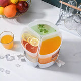 3 In 1 Rotated Beverage Dispenser With 3 Tap, Plastic Drink Dispenser For Refrigerator, Lemonade Drink Ware Cold Water Bottle