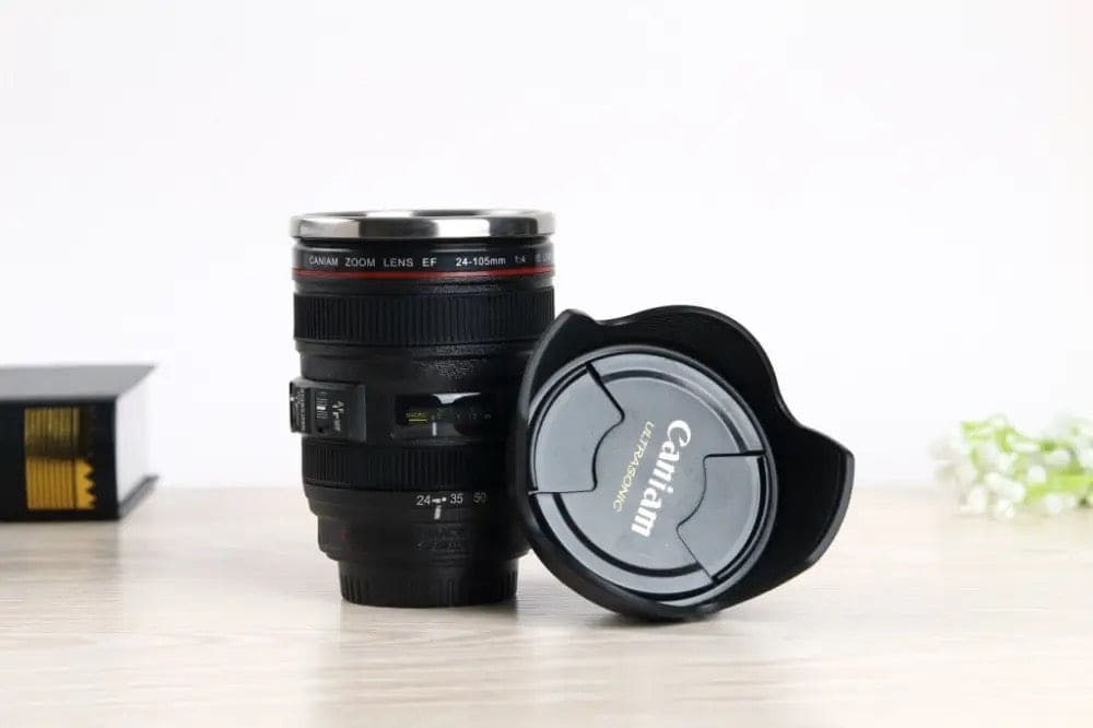 Creative 400ml Stainless Steel Liner Camera Lens Mug, Coffee Tea Cup Mug With Lid, Novelty Gifts Thermocup Thermo Mug, SLR Camera Coffee Mug,  Stainless Steel Vacuum Flasks Thermal Insulation Cup