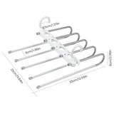 5 in 1 Pant Hanger For Clothes Organizer, Multifunction Shelves Closet Storage Organizer, Stainless Steel Magic Trouser Hangers, Multilayer Jeans Steel Hanger, Adjustable Pants Tie Storage Shelf, Stainless Steel Clothes Hanger