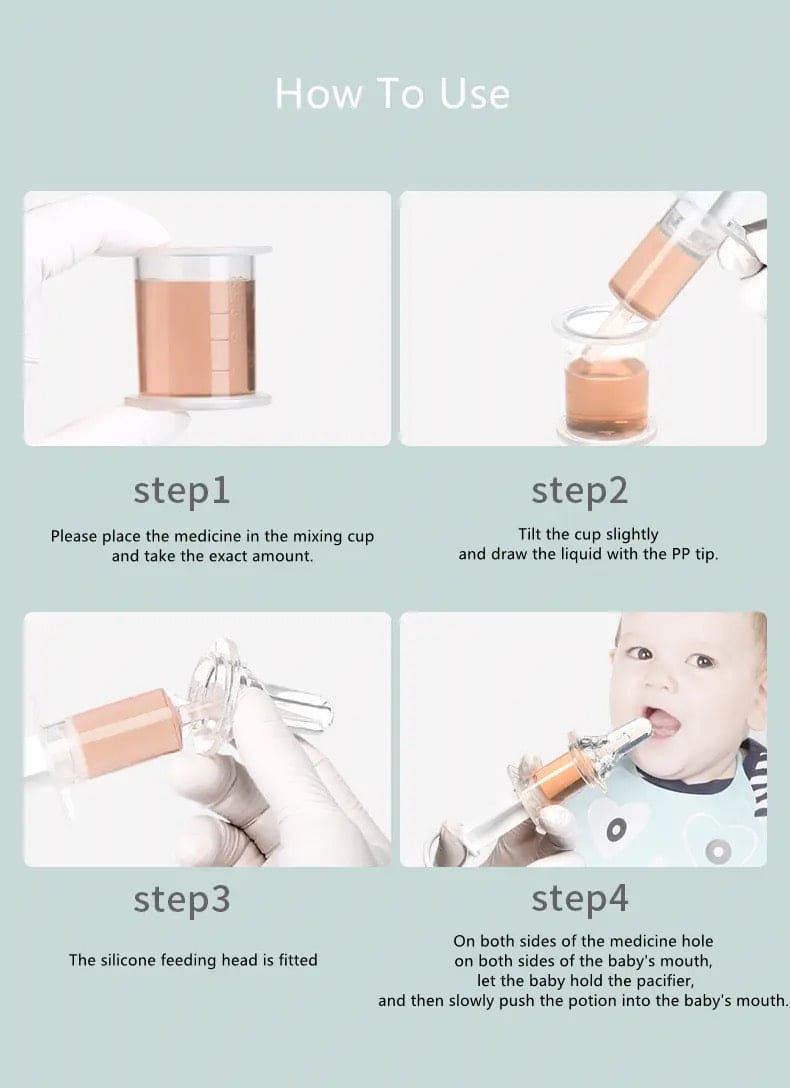 Baby Kids Smart Medicine Dispenser, Needle Feeder Squeeze Medicine Dropper, Pacifier Baby Feeder,  Baby Medicine Dispenser, Baby Syringe Feeder, Newborn Dropper Medicine Feeder, Anti-Choke Baby Medicine Feeder, Liquid Push Medicine Dispenser