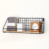 Gird Wall Shelf, Grid Wall Hanging Shelf, Wire Wood Organizer,  Iron Floating Display Shelf, Home Decorative Hanging Grid Basket, Wall Art Shelve Flower Pot Stand