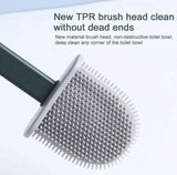 Silicone Toilet Brush With Holder Set, Flexible Toilet Cleaning Brush, Flexible Toilet Cleaning Bowl Brush Head With Silicone Bristles