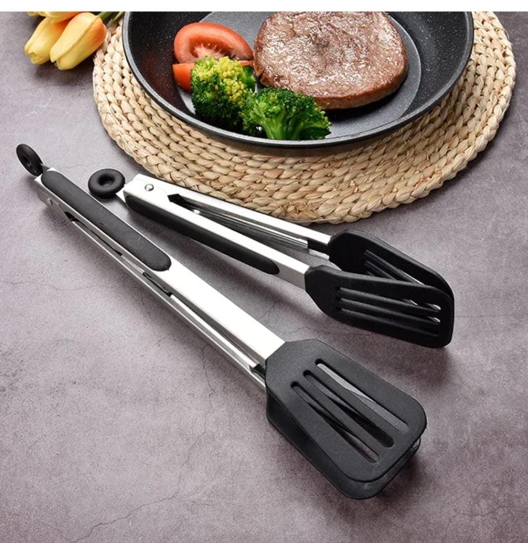 Silicone Non Stick Food Tong, Silicone Food Meat Salad Clamp, BBQ Bread Serving Cooking Clip, Foldable Barbecue Baking Tongs, Nylon Shank Dessert Tweezer Cooking Clamp, Heat-Resistant Bread Steak Serving Clips