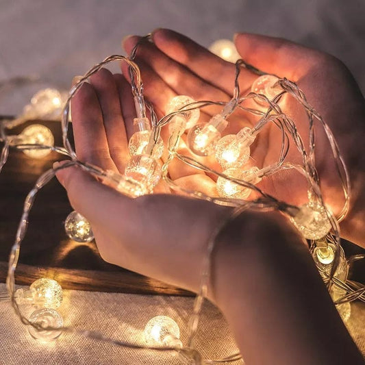 20 Pcs Bubble Ball Led String Lights, Starry Bubble Curtain Lights, Garden Home Indoor Outdoor Party Decorations Lights