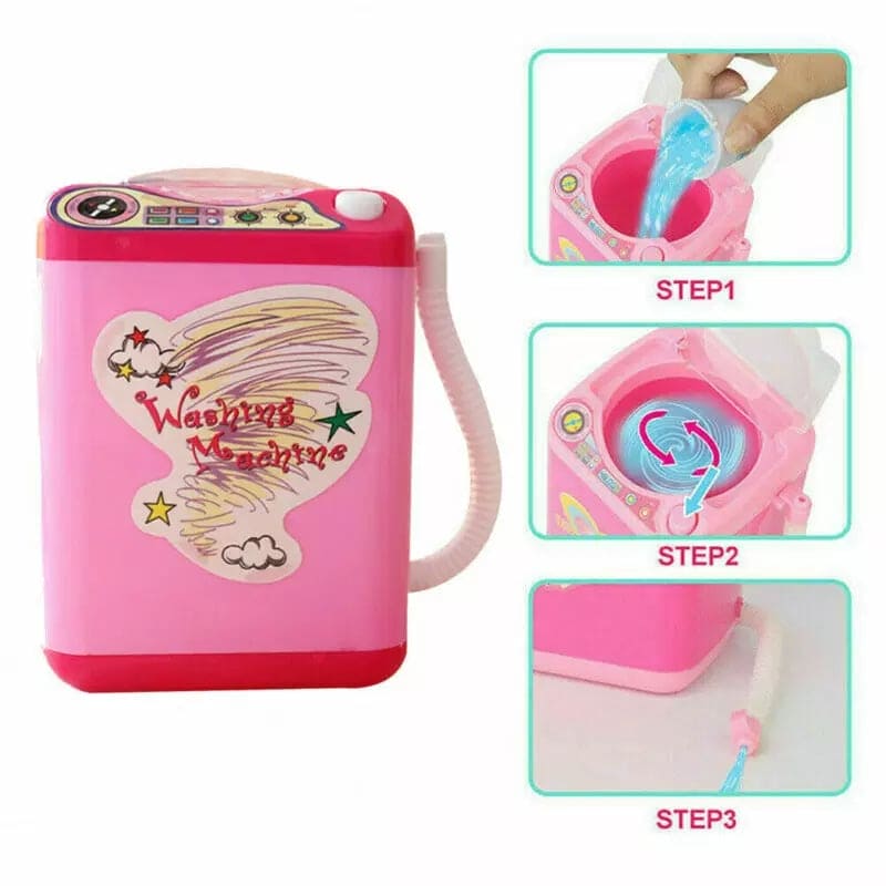 Mini Makeup Brush Cleaner Device, Mini Child Washing Machine Toy, Portable Automatic Cute Cosmetic Powder Puff Washing Machine, Makeup Brushes Cleaner