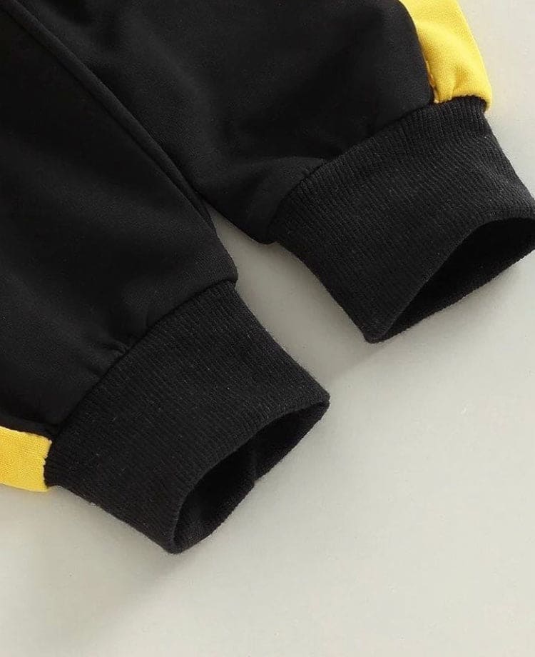 1 Pair Children Cool Tracksuit, Girl Boy Autumn Clothes Set, Contrast Color Long Sleeve Round Neck Sweatshirt + Elastic Waist Trousers