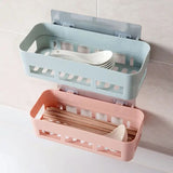 Traceless Paste Bathroom Shelf, Toilet Adhesive Shampoo Gel Storage Basket, Bathroom Corner Shower Shelf Rack, Wall-mounted Storage Rack, Stick-up Wall Sucker Plastic Organizer, Plastic Rack for Kitchen & Bathroom