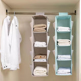New Hanging Wardrobe, 4 Layer Foldable Closet Organizer, Multilayer Foldable Hanging Storage Rack, Tier Hanger Bag, Wardrobe Storage Holder, Dust-Proof Fabric Hanging Bag, Double Sided Storage Organizer With 8 Frosted Pocket