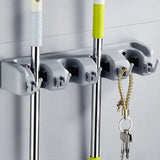Magic Mop Holder, Multifunctional Broom Holder, ABS Mop Holder, Kitchen Bathroom Organizer Rack, Brush Broom Organizer Hanger, Household Mop Brush Hanger, 4 Position Broom And Mop Holder
