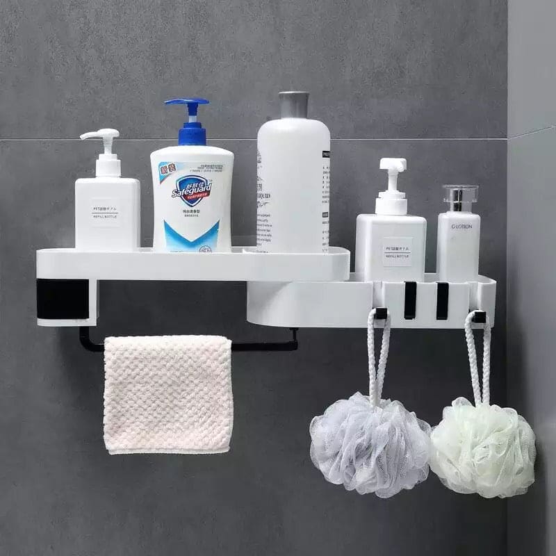 Bathroom Corner Organizer, Storage Cosmetic Rack, Shampoo shelves Soap Holder, No Drilling Wall Mounted Shower Organizer, Rotatable Shower shelf, Wall Mounted Bathroom Accessories