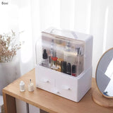 Creative Drawer Type Cosmetics Storage Box With Cover, Dust-Proof Skin Care Products Rack Dressing Table Desktop Finishing Box, Multi-layer Drawer Makeup Organizer, Cosmetic Cotton Swab Container