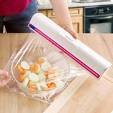 Rotatable Cling Film Wrapping Paper Cutter, Packaging Dispenser With Cutter, Storage Preservative Film Roll Case With Cutting Blade, New Cling Film Cutter, Food Wrap Dispenser Cutter