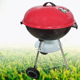 Charcoal Barbecue Grill, Barbecue Smoker Grill For Outdoor Cooking Camping, Heat Control Round BBQ Kettle, Portable Picnic Oven, Foldable Kebab Stove, Football Style BBQ Grill And Oven With Moving Stand, Trolley Grill Kettle