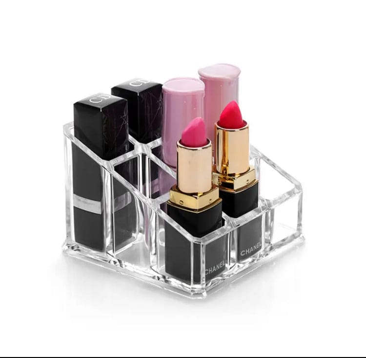 Lipstick Display Stand Holder, Acrylic Lipstick Storage Box, Acrylic Makeup Organizer, Desktop Lipstick Display Storage Box, Cosmetic Nail Polish Storage Rack, Desktop Dressing Table for Lip Glaze Brushes Bottles