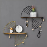Nordic Iron Art Creative Wall Hanging Rack, Display Shelf Storage Rack, European Style Keychain Hook Wall Hanger