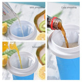 Slushy Ice Maker Cup, Silicon Ice Cream Slushy Maker Bottle Shake Cup, Magic Quick Frozen Smoothies Cup, Summer Squeeze Homemade Juice Water Bottle, Double Layer Squeeze Slushy Maker Cup, Homemade Milk Shake Ice Cream Maker