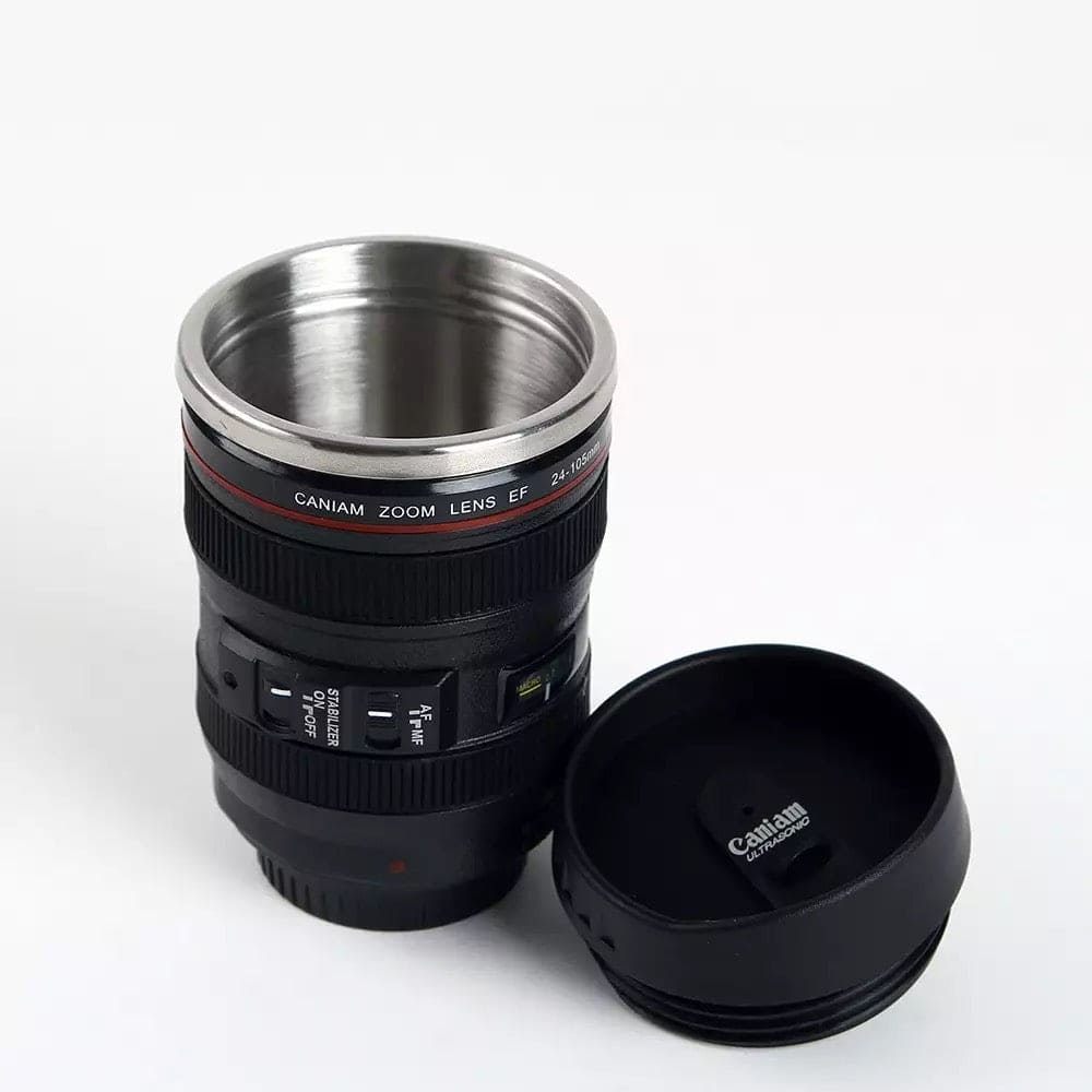 Creative 400ml Stainless Steel Liner Camera Lens Mug, Coffee Tea Cup Mug With Lid, Novelty Gifts Thermocup Thermo Mug, SLR Camera Coffee Mug,  Stainless Steel Vacuum Flasks Thermal Insulation Cup