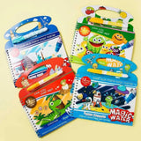 Reusable Magic Water Book, Creative Children Magical Drawing Books with Pen, Water Reveal Activity Book for Kid, Painting Color Wonder Coloring Book, Child Educational Toy Magic Book Water Painting