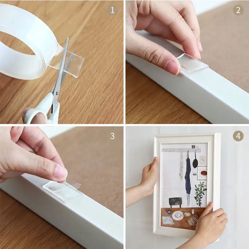 Nano Double Sided Tape, Transparent Nano Tape, Powerful Wall Stickers For Bathroom Kitchen Gadgets Home, Washable Self adhesive Transparent Tape, Universal Hook Tape
