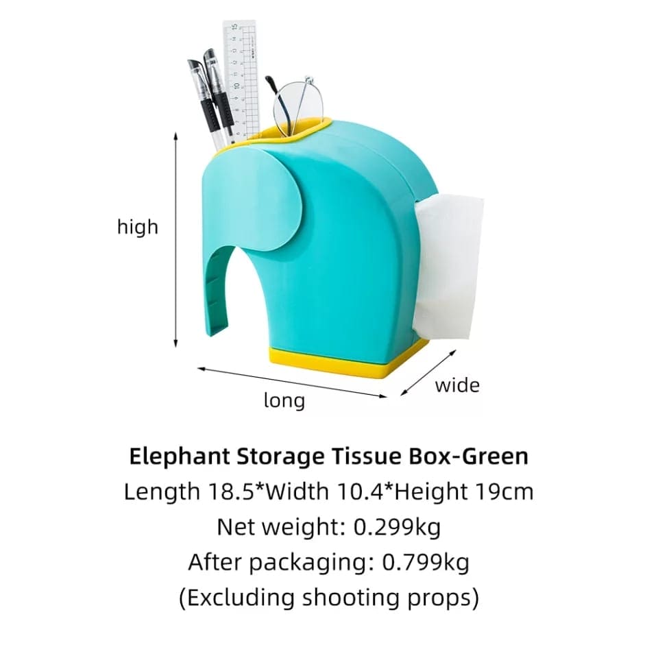 Model Elephant Pen Holder, Tissue Box Home Decoration For Living Room, Children's Desk Decor, Pen Holder Container for Bedroom Dressers, Multifunctional Tissue Box Cover