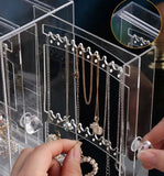 Luxury Jewellery Display Stand, Transparent Acrylic Stand Necklace Jewellery Case, Portable Earrings Jewellery Storage Box, Acrylic Necklace Bracelet Display Stand Shelf, Large Capacity Transparent Jewellery Organizer
