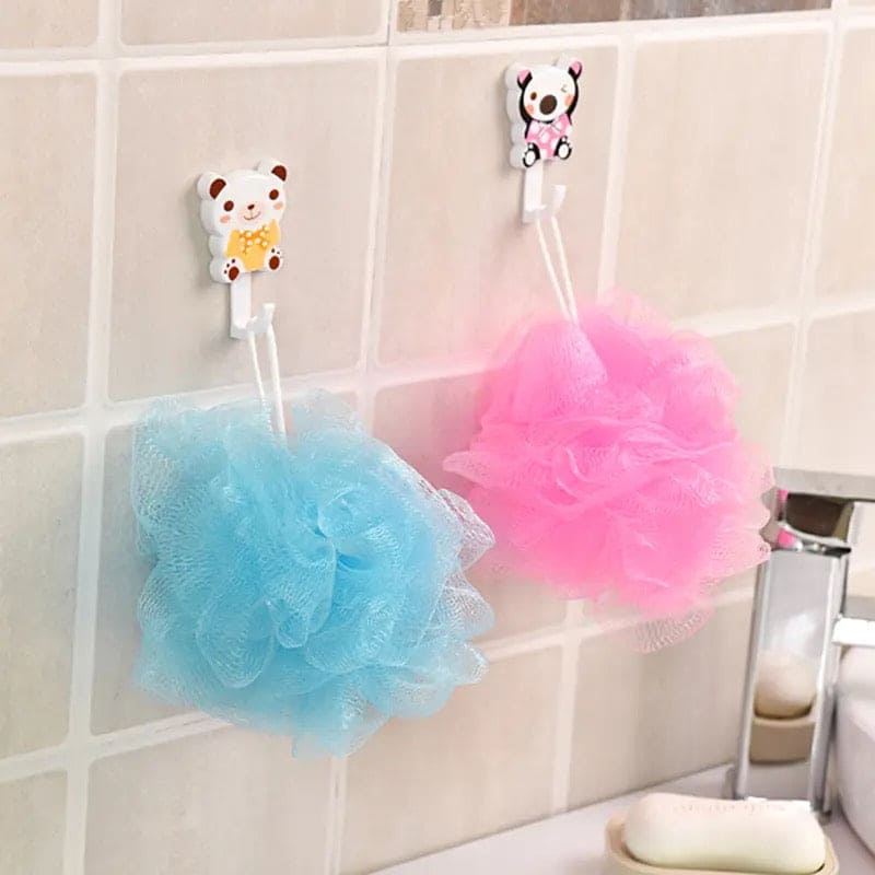 Loofah Sponge, Ball Bath Towel Scrubber, Mini Bath Sponge, Multicolor Body Exfoliating Shower Ball, Flower Bath Mesh Sponge, Bath Flower Shower Sponge Ball, Shower Loofah Sponge Pouf Body Wash Scrubber