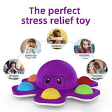 Face Changing Octopus Fidget Spinner, Silicone Interactive Change Faces Spinner, Anti Stress Push Bubble Fidget Spinner, Stress Relief Fidget Toys For Kids Adult, Simple Dimple Anti Stress Pop Toy, Squid Flip Octopus Change Faces Fidget Spinner Toys