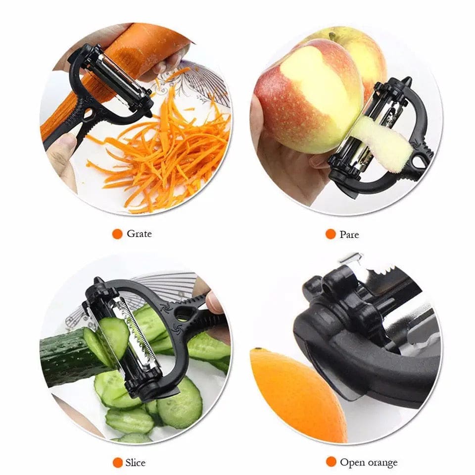 Simple Vegetable Peeler, Multifunctional  Rotary Vegetable Peeler, Stainless Steel Rotary Grater, Cabbage Potato Slicer Fruit Knife Kitchen Gadget, Multi Purpose 360 Degree Rotary Kitchen Tool