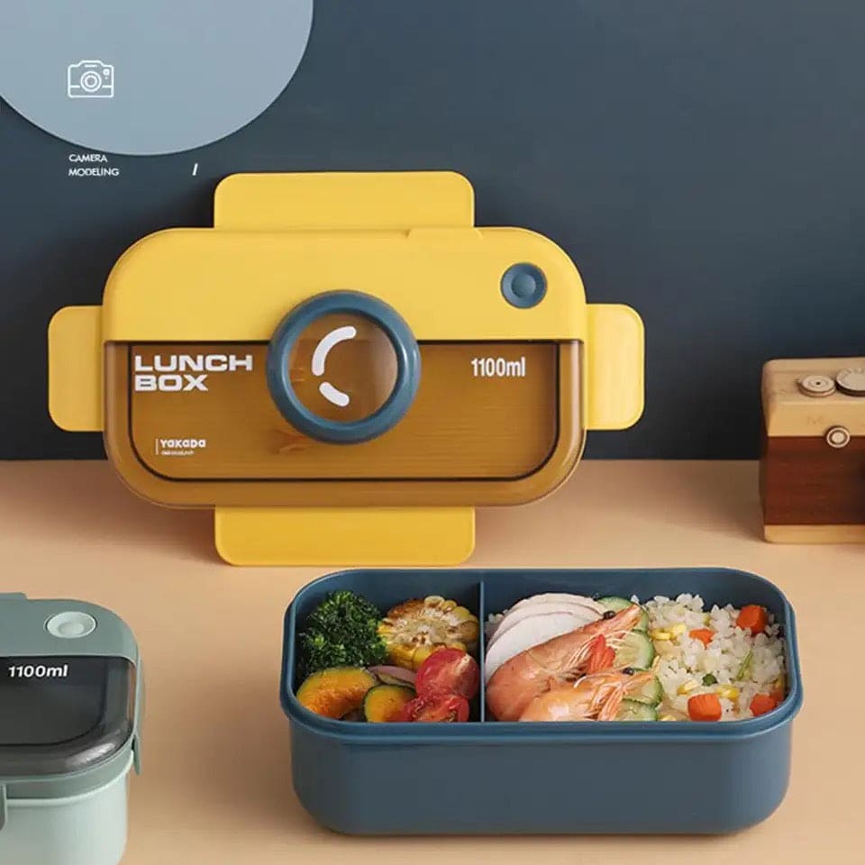 Camera Lunch Box, Microwave Lunch Box With Spoon Fork, Hermetic Food Fruit Storage Container, Portable Children Kids Student Bento Box, Kids School Lunch Box, Student Sealed Lunch Box