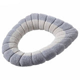 Warm Toilet Seat Cover Mat, Toilet Seat Lid Cover, Bathroom Toilet Pad Cushion With Handle, Stretchable Toilet Seat Cushioned Cloth, Thicker Soft Washable Toilet Warmer