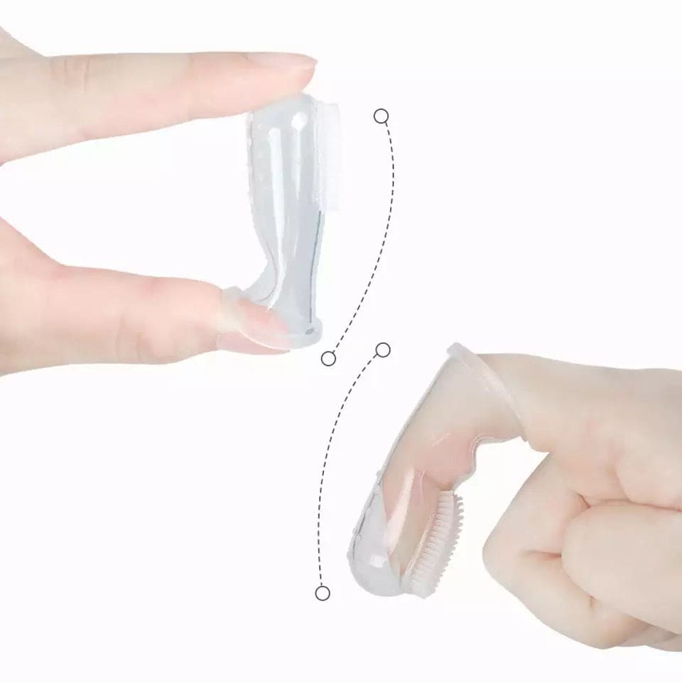 Baby Finger Toothbrush, Silicone Infant Tooth Brush, Baby Silicone Training Brush, Transparent Fingertip Tooth Cleaning Brush, Bad Breath Tartar Teeth Tool, Kids Baby Infant Soft Silicone Teeth Rubber Massager