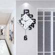 Nordic Style Luxury Swing Wall Clock, Classic Wooden Creative Clock, Swing Hanging Mute Pendulum Wall Clock