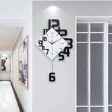 Nordic Style Luxury Swing Wall Clock, Classic Wooden Creative Clock, Swing Hanging Mute Pendulum Wall Clock
