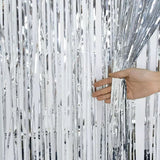 Birthday Party Back Drop, Metallic Tinsel Foil Fringe Curtains, Back Drop Foil Curtains, Shiny Tinsel Foil Fringes Curtain, Party Decorations Party Celebrations