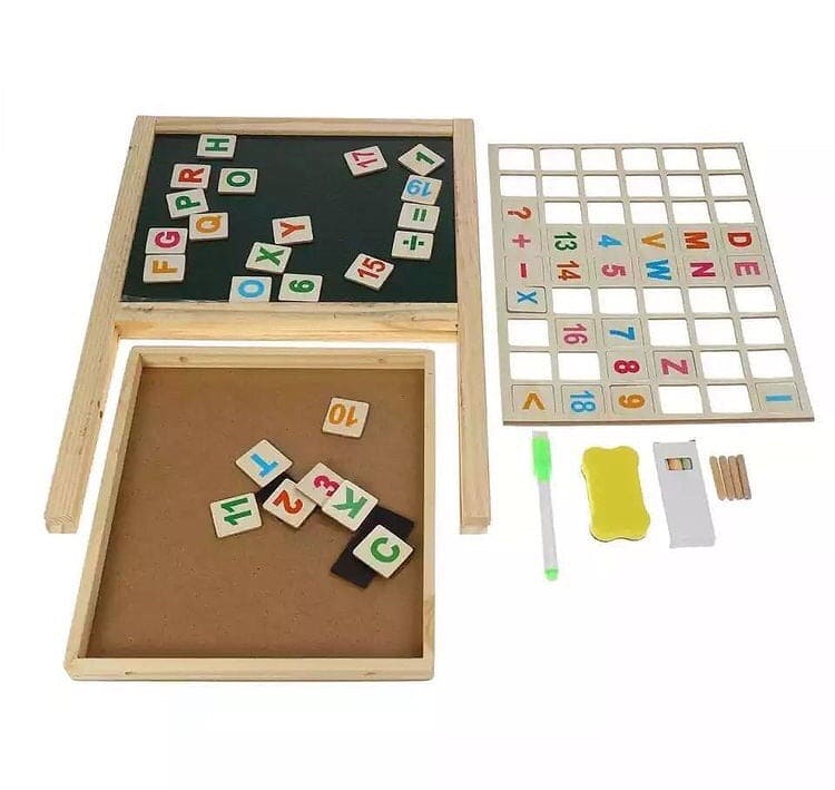 Double Sided Magnetic Writing Black & White Board, Magnetic Writing Board, Mini Wooden Writing Board