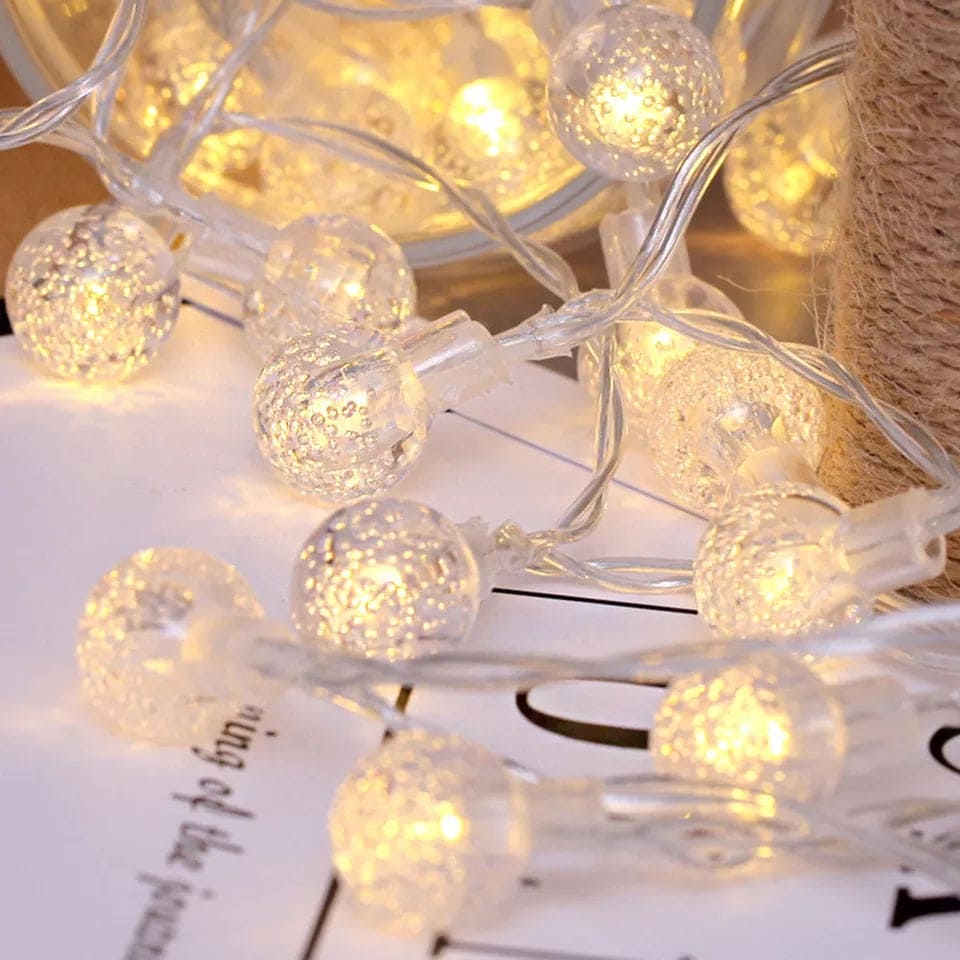 20 Pcs Bubble Ball Led String Lights, Starry Bubble Curtain Lights, Garden Home Indoor Outdoor Party Decorations Lights