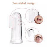 Baby Finger Toothbrush, Silicone Infant Tooth Brush, Baby Silicone Training Brush, Transparent Fingertip Tooth Cleaning Brush, Bad Breath Tartar Teeth Tool, Kids Baby Infant Soft Silicone Teeth Rubber Massager
