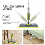 350ml Spray Mop Broom Set, Magic Mop Wooden Floor Flat Mop, Reusable Microfiber Pads Lazy Mop