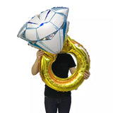 Ring Foil Balloons, Diamond Foil Balloons, Foil Balloons for Valentine Wedding Party Arrangement Anniversary Decoration