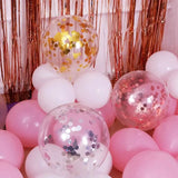 Set Of  5 Confetti Balloons, Decorative Confetti Balloons,