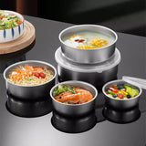 Stainless Steel Vessel With Lids, Mixing Crisper Food Container Bowls, Chef Buddy Stainless Steel Bowl Set, Classic Cuisine Metal Fresh Keeping Bowls