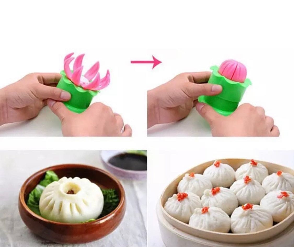 Flower Dumpling Maker, Kitchen DIY Pastry Pie Dumpling Maker, Steamed Stuffed Bun Making Mold, Lotus Flower Chinese Baozi Making Mold