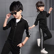 2 Pcs Children's Clothing New Spring And Autumn Solid Color Boys And Girls Student Sportswear Suit Long Sleeve Clothes
