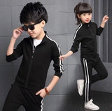 2 Pcs Children's Clothing New Spring And Autumn Solid Color Boys And Girls Student Sportswear Suit Long Sleeve Clothes