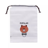 Set Of 4 Portable Waterproof Cute Bear Print Drawstring, Waterproof Travel Luggage Bag, Home Clothes Storage Bag, Shoes Organizer Pouch, Portable Cartoon Drawstring Shoe Storage, Waterproof Cosmetic Storage Bag, Transparent Clothing Drawstring Pocket