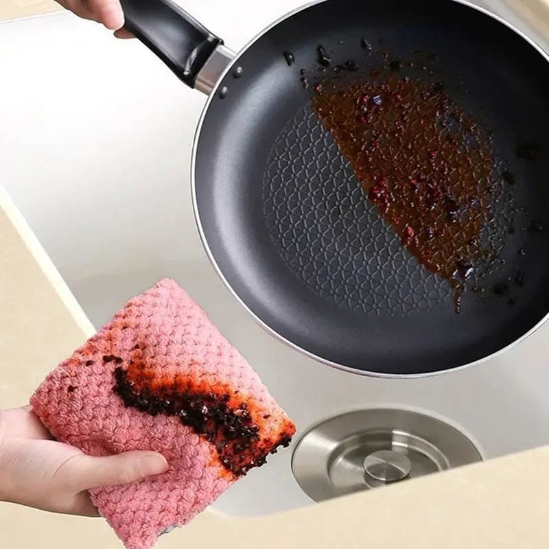 Set Of 3 Kitchen Daily Dish Towel, Microfibre Cleaning Towel, High-efficiency Cleaning Thickened Cloth, Coral Fleece Handable Hand Towel, Bathroom Kitchen Towel, Absorbent Wipe Plush Hand Towel, Multipurpose Cleaning Cloths