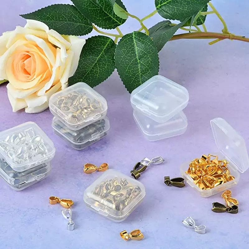 Set of 10 Transparent Mini Multifunctional Jewelry Storage Box, Portable Ring Earrings Jewelry Storage Box, Empty Plastic Clear Mini Empty Square Small Boxes, Small Storage Organizer